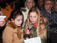 Battles Over 6  Keira and Fleur from Brickhill Primary School reading 'Tribute to the Millions'